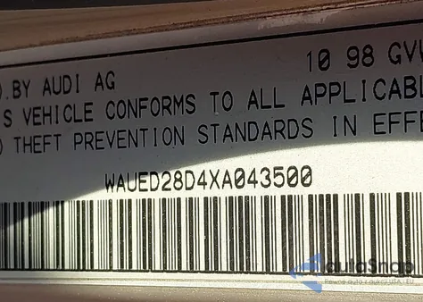 1999 Audi A4 2.8 z USA, uszkodzony, nr VIN WAUED28D4XA043500